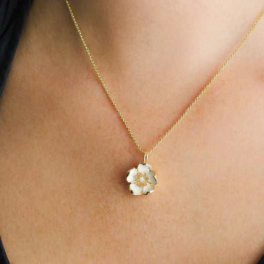Wildflower Lacquered Pendant Necklace