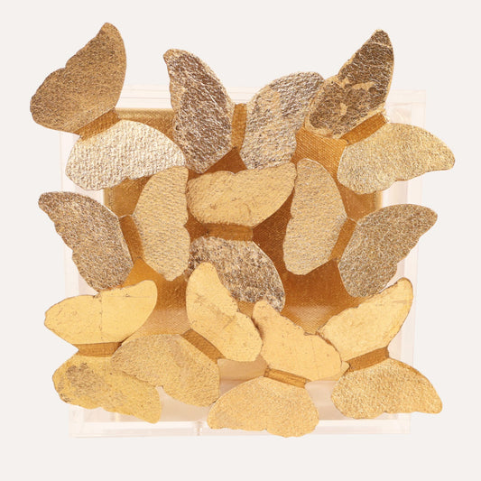 Gilded Butterflies on Acrylic with Gold Leaf Canvas