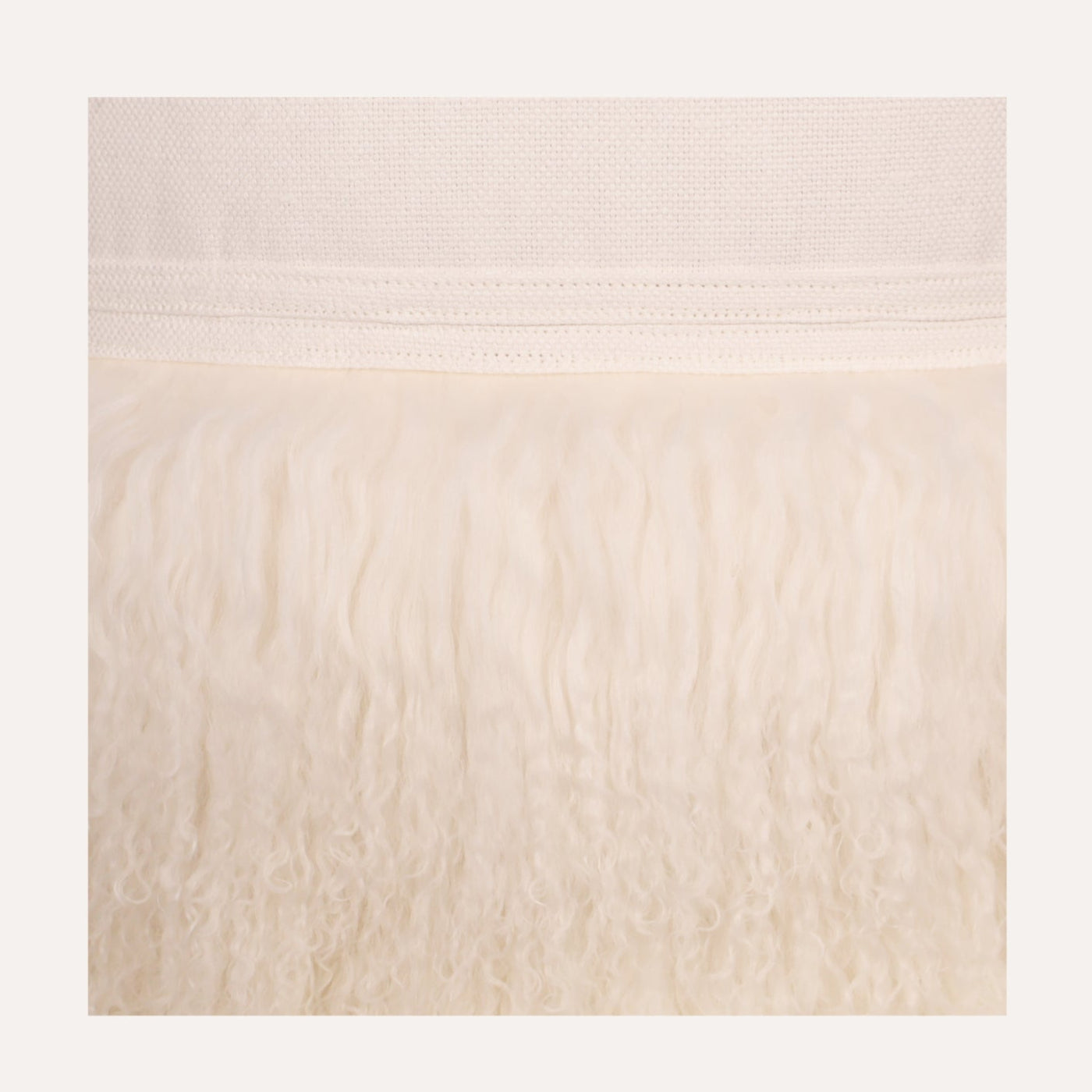 Linen & Fur Round Ottoman