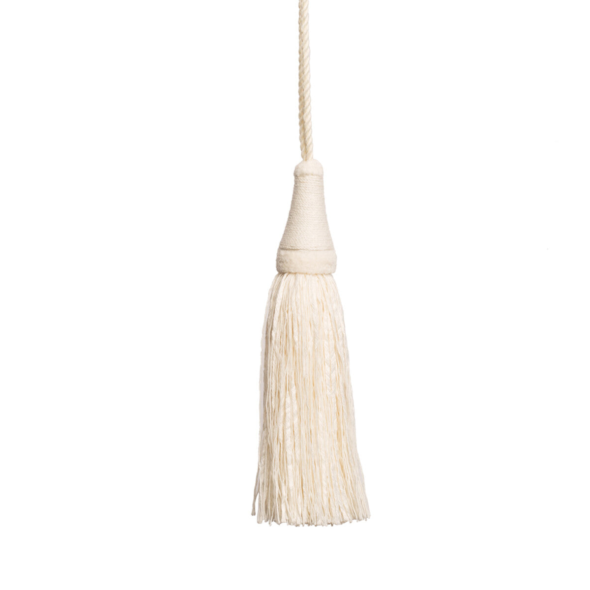 Snow Slubbed Yarn and Velvet Ruche Tassel