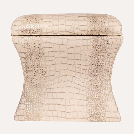 Embossed Crocodile Storage Ottoman