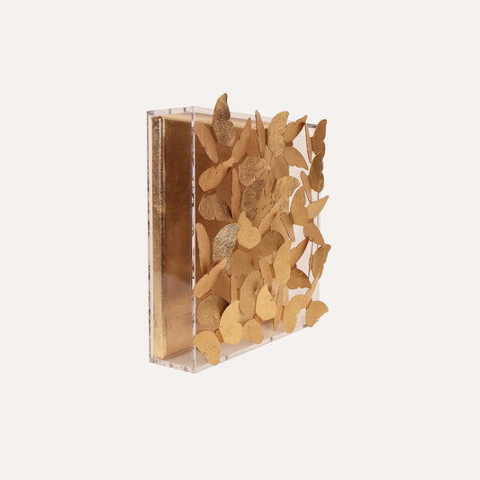 Gilded Butterflies on Acrylic with Gold Leaf Canvas