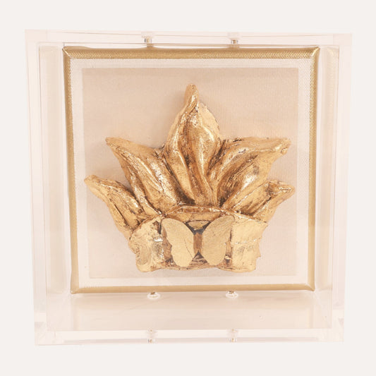 Sculpted Gilded Crown with Butterfly