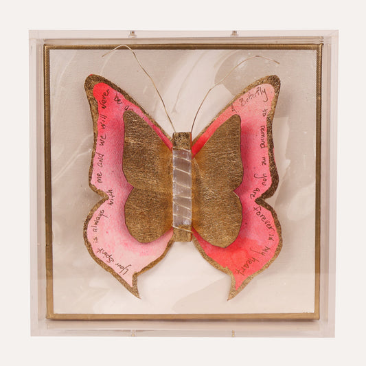 Gilded Edge Prayer Butterfly on Marble