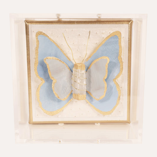 French Blue Butterfly on Ostrich