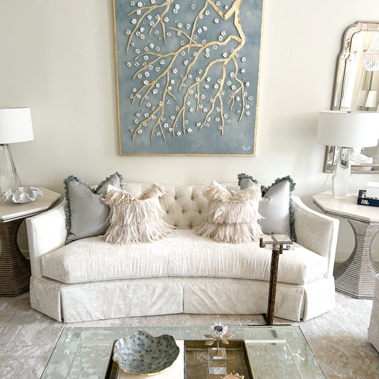 Blue Stripe Silk Pillow