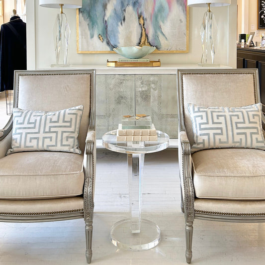 Powder Blue Greek Key Lumbar