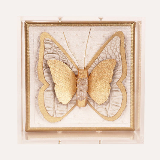 Croc Butterfly on Ostrich Background