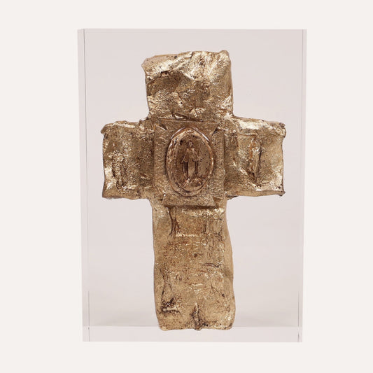 Gilded Cross on Crystal Book Topper
