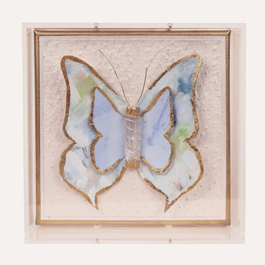 French Blue Butterfly on Ostrich