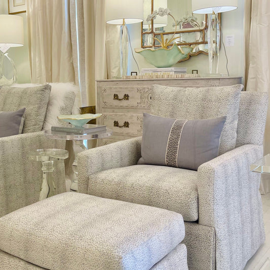 Silver Linen Pillow with Trim