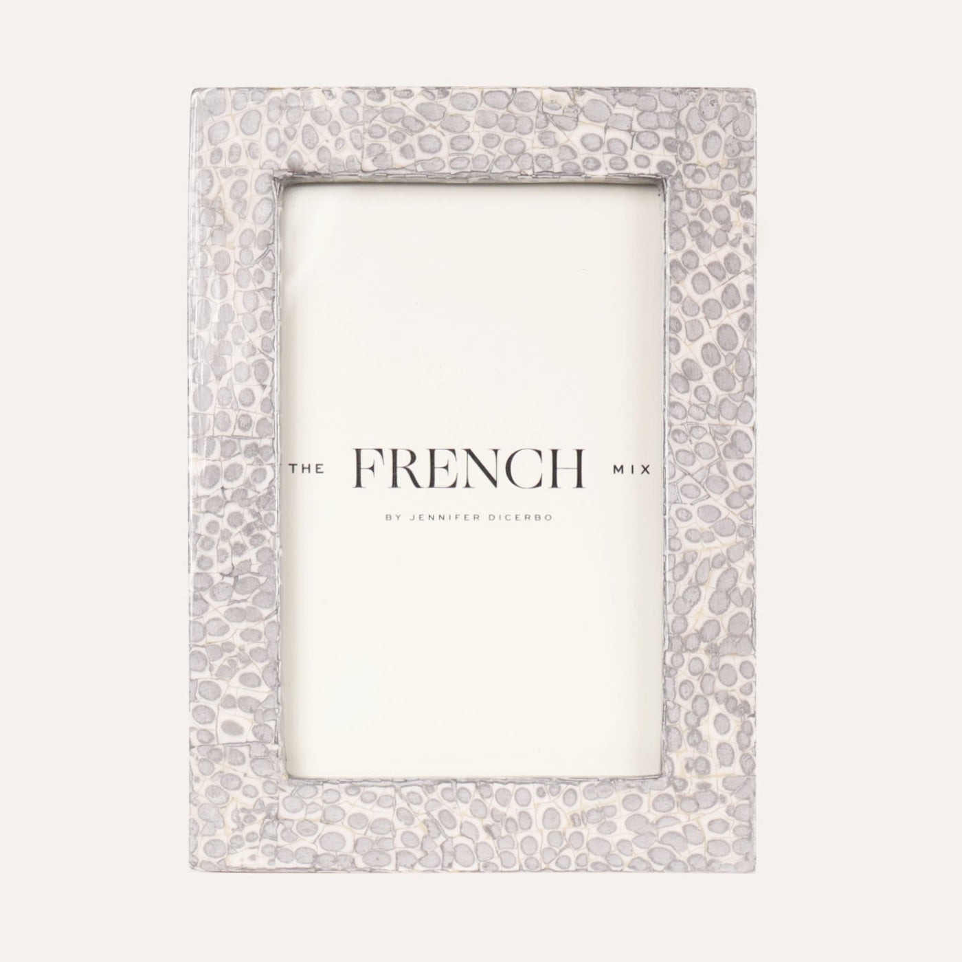 Eggshell Silver & White Picture Frame - 4x6