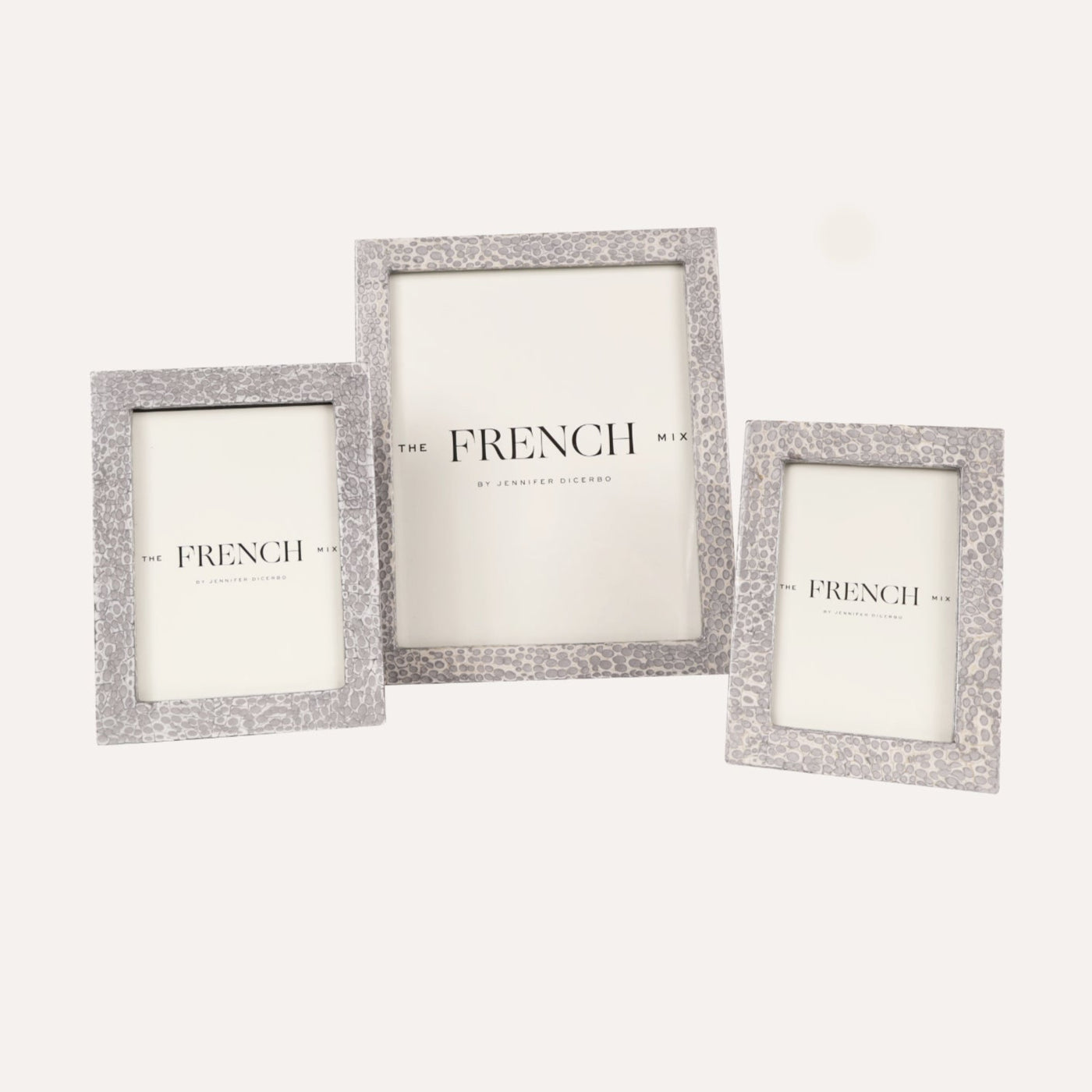 Eggshell Silver & White Picture Frame - 4x6
