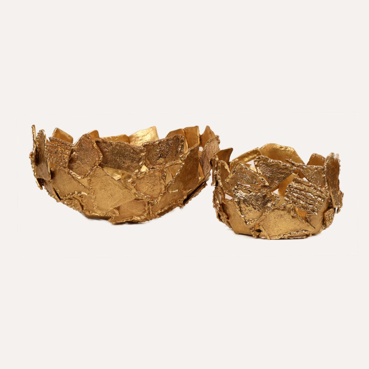 Texture and Shape Brass Bowl - Wide