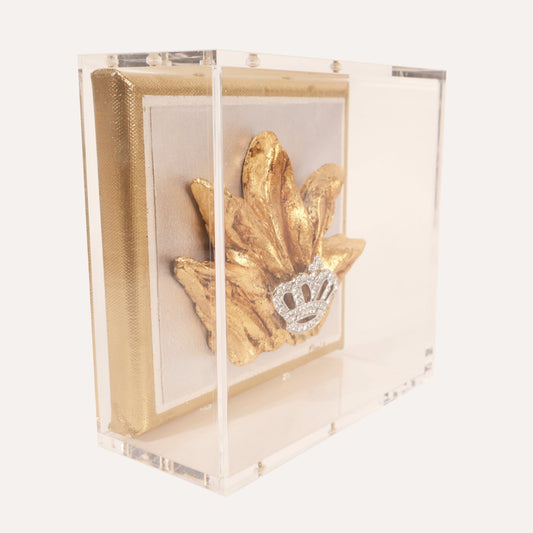 Sculpted Gilded Crown with Embellished Crown Medallion