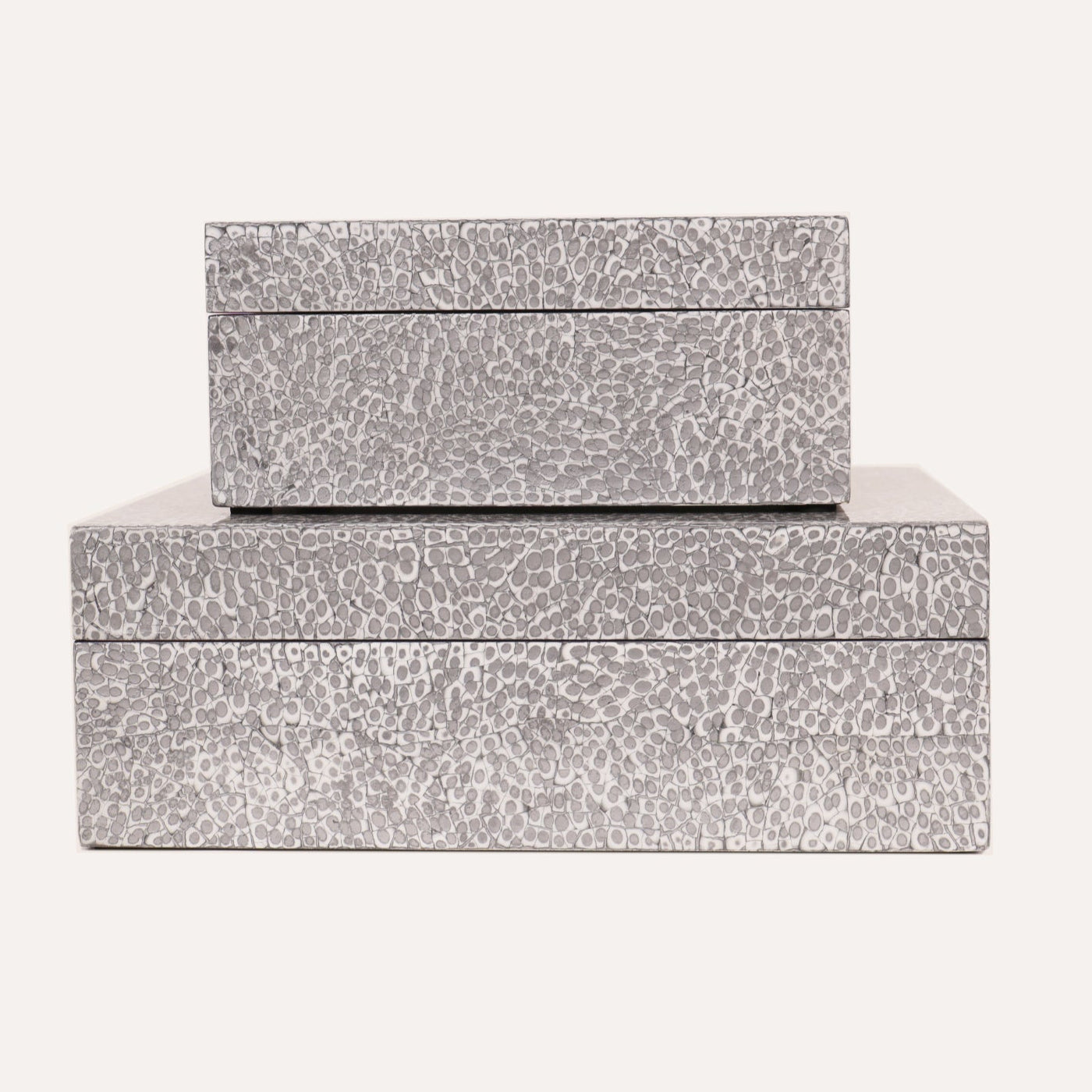 Grey/White Eggshell Lacquered Box
