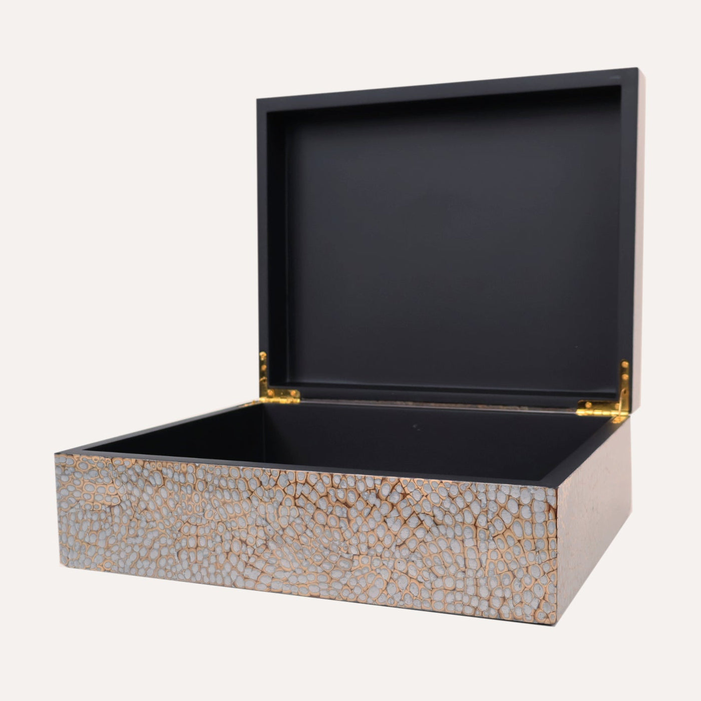 Grey/Gold Eggshell Lacquered Box