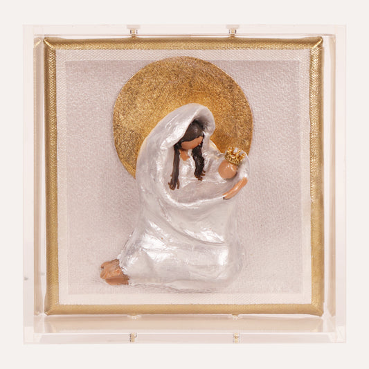 Sculpted Mother Mary with Gilded Halo