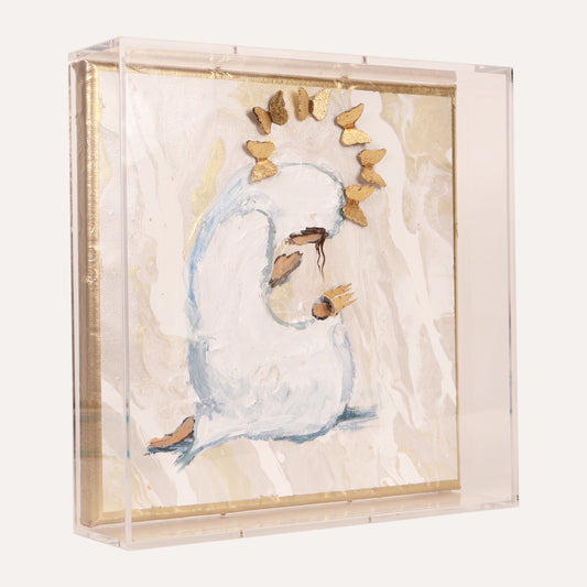 Mary and Jesus with Gilded Butterfly Halo