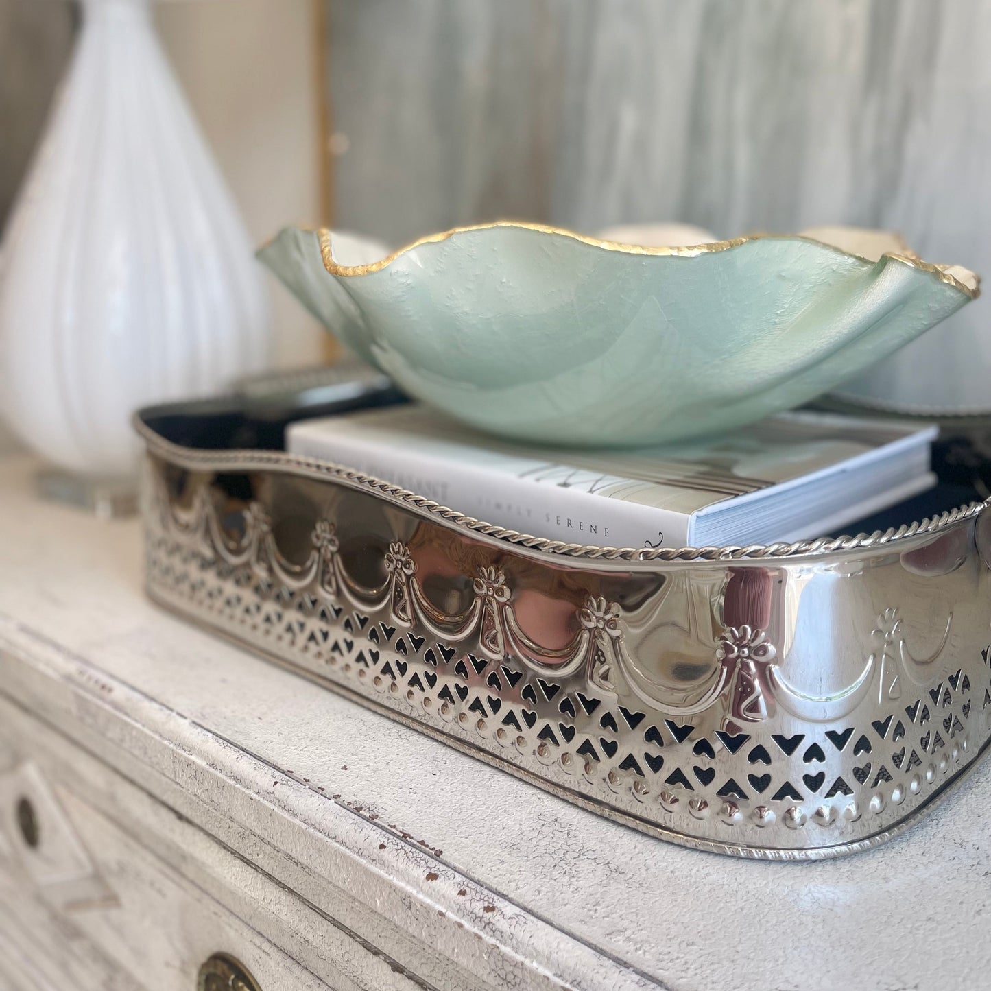 Silver Embossed Tray