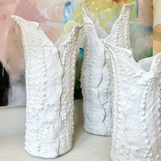 Matte White Croc Vase