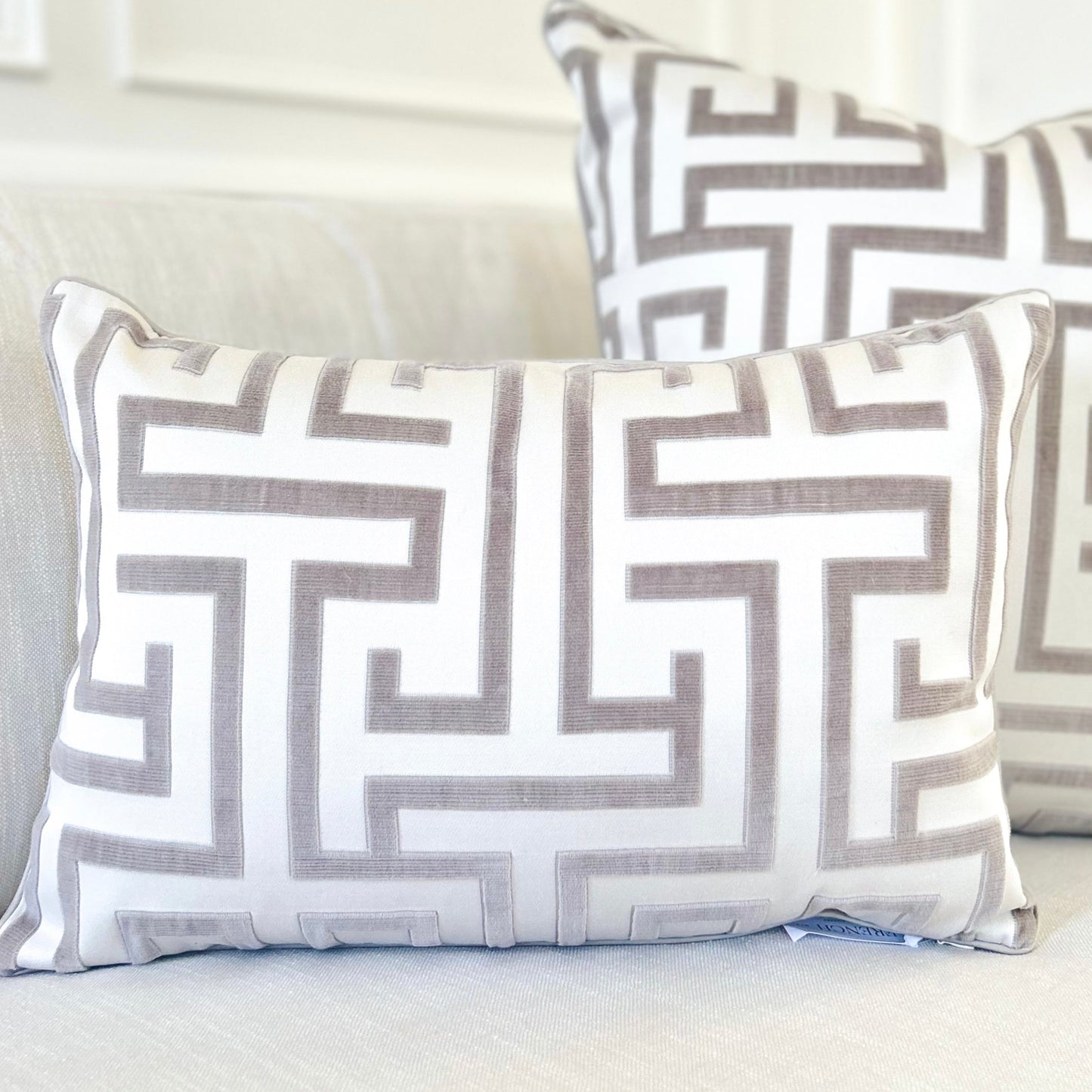 Greek Key Pillow (grey)