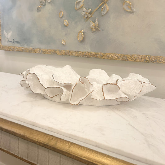 Small Coral White/Gold Tray