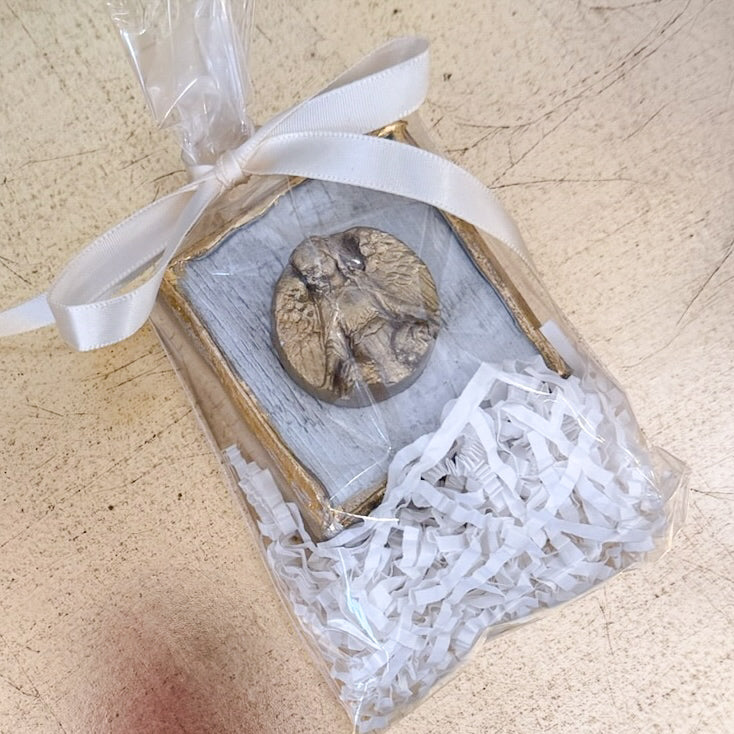 Handmade Medallions on Wooden Blocks