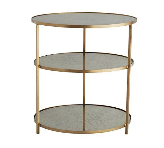Three Tier Mirror Side Table