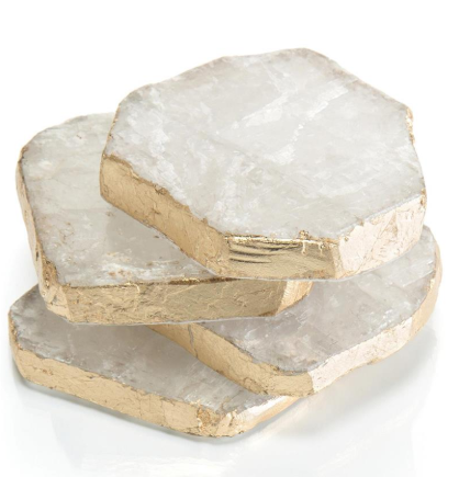 Selenite & Gold Leaf Coasters
