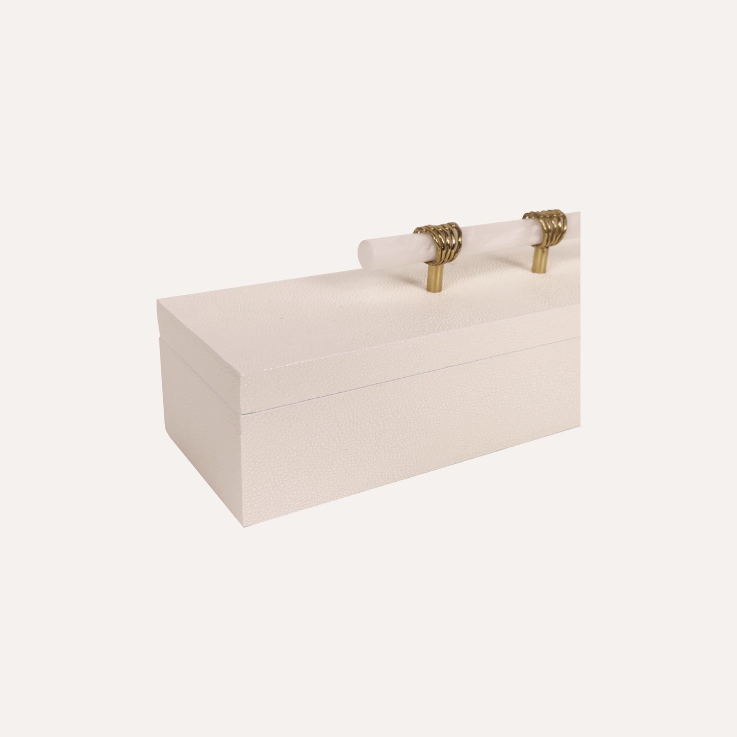 Long White Box with Alabaster Handle