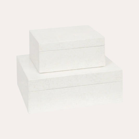White Eggshell Lacquered Box