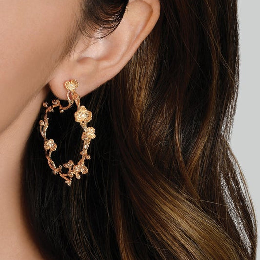 Orchid Hoop Earrings