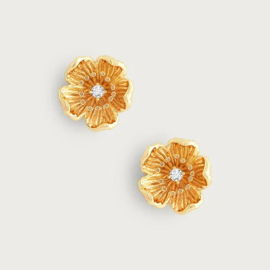 Wildflower Gold Stud Earrings