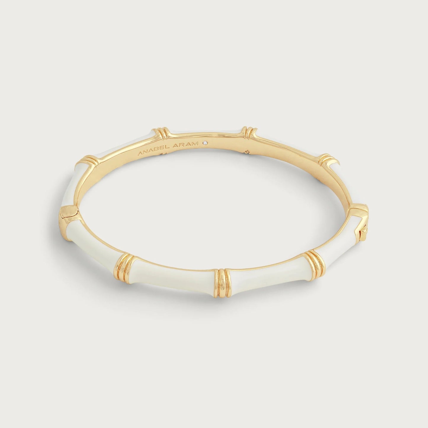 Bamboo Lacquered Crème Hinged Bangle