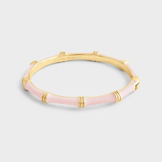 Bamboo Lacquered Hinged Pink Bracelet