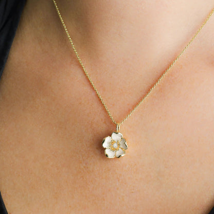 Wildflower Lacquered Pendant Necklace
