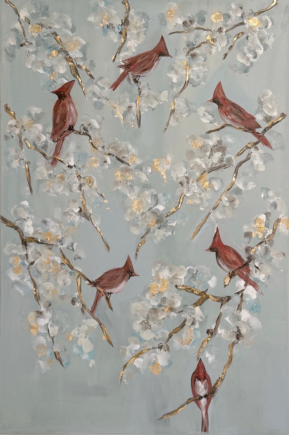 Cardinals on Branches Original Art