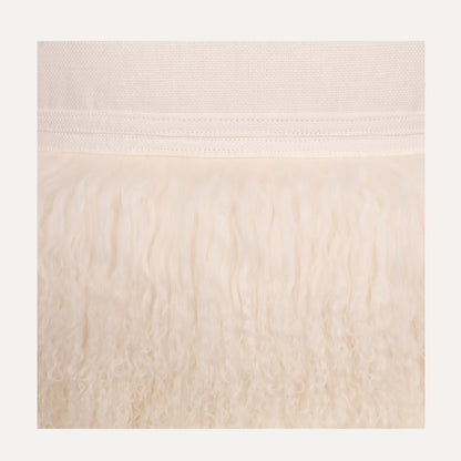 Linen & Fur Round Ottoman