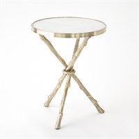 Brass Twig Table with Marble