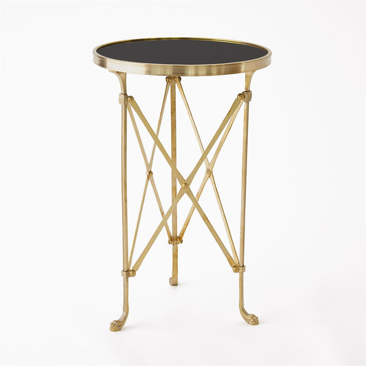 French Classic Side Table with Black Granite Top