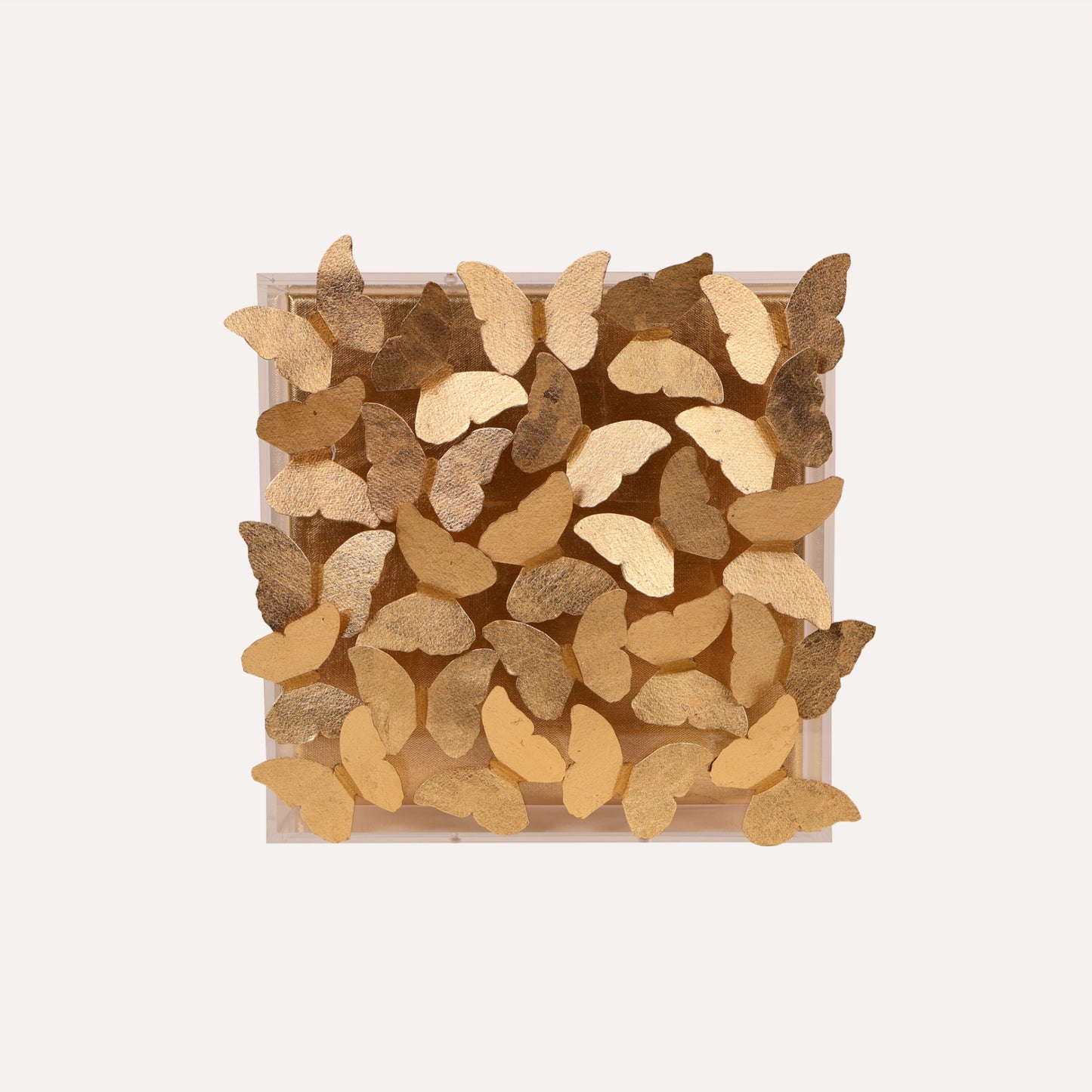 Gilded Butterflies on Acrylic with Gold Leaf Canvas