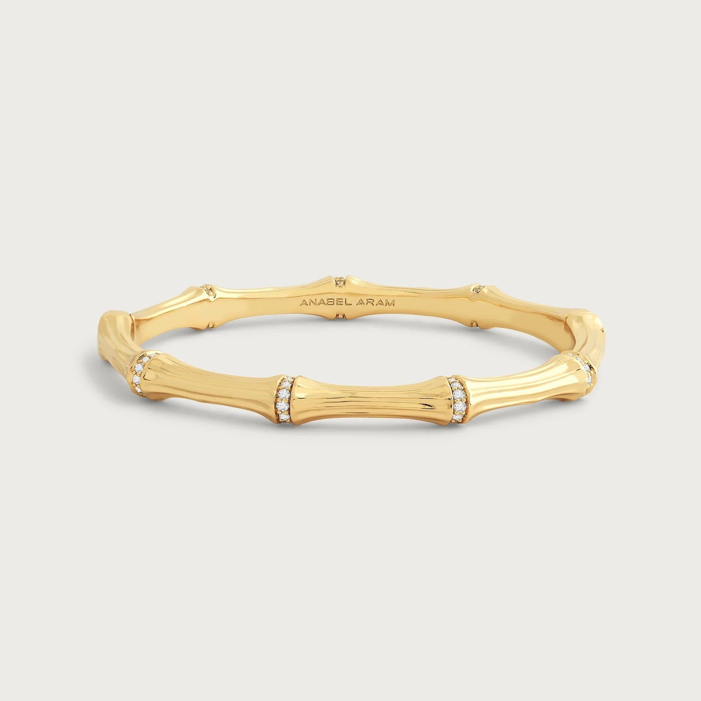 Bamboo Hinged Gold Bangle