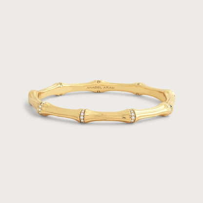 Bamboo Hinged Gold Bangle