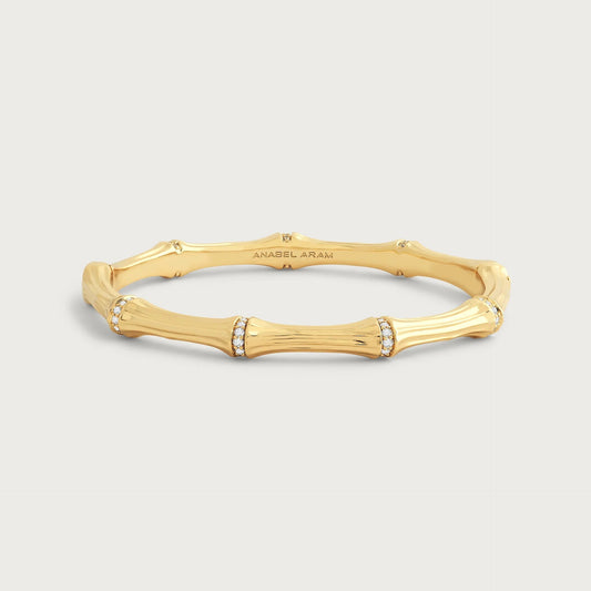 Bamboo Hinged Gold Bangle