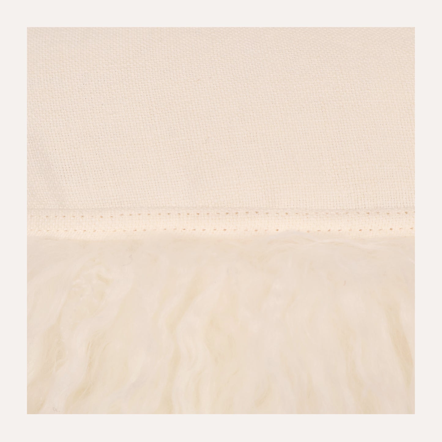 Oyster Linen with Mohair Trim Lumbar
