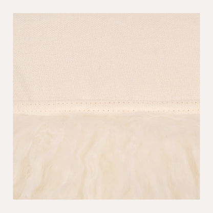 Oyster Linen with Mohair Trim Lumbar