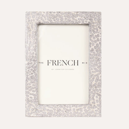 Eggshell Silver & White Picture Frame - 4x6