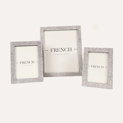 Eggshell Silver & White Picture Frame - 4x6