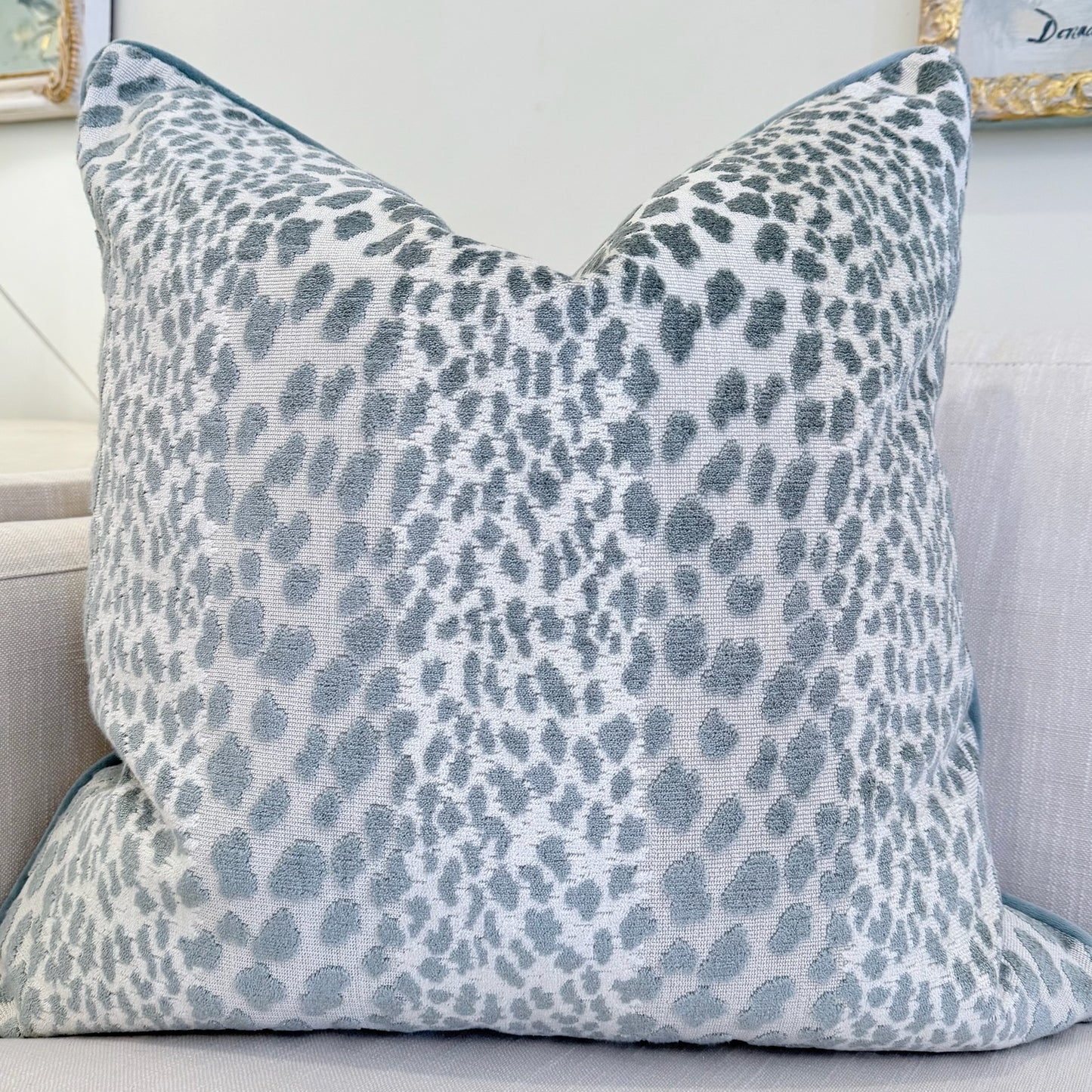 Aqua Leopard Pillow